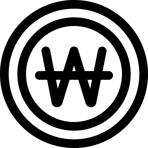 Won business and finance won coin icon
