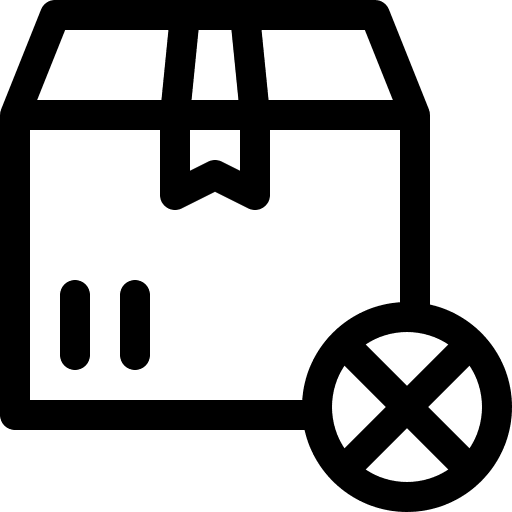 Out of stock package delivery box icon