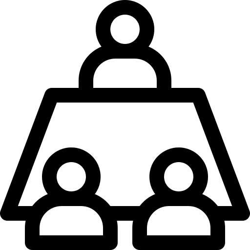 Third party people meeting members icon