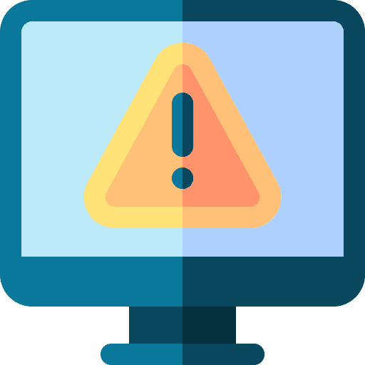 Warning security monitor attention icon Warning security monitor attention icon
