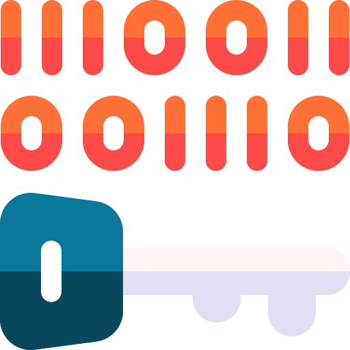 Encryption key encryption binary icon Encryption key encryption binary icon