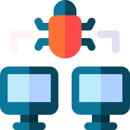 Hacking screens virus bug icon Hacking screens virus bug icon