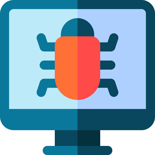 Virus computing bug monitor icon Virus computing bug monitor icon