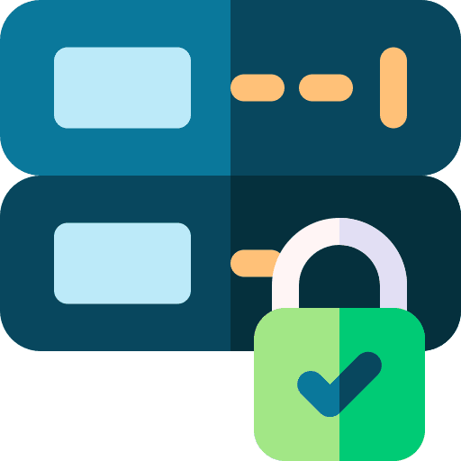 Server security secure checkmark icon Server security secure checkmark icon