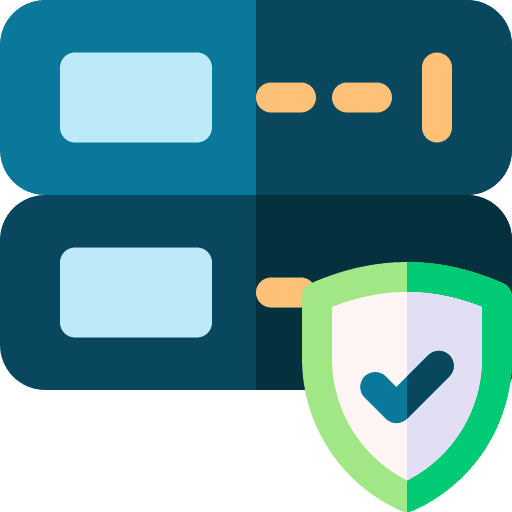 Server verified data security icon Server verified data security icon