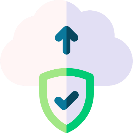 Upload up arrow secure shield icon Upload up arrow secure shield icon