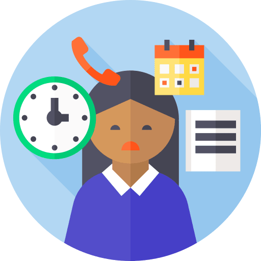 Busy stress workaholic woman icon