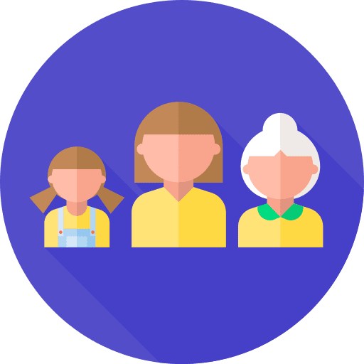 Age group female woman market research icon