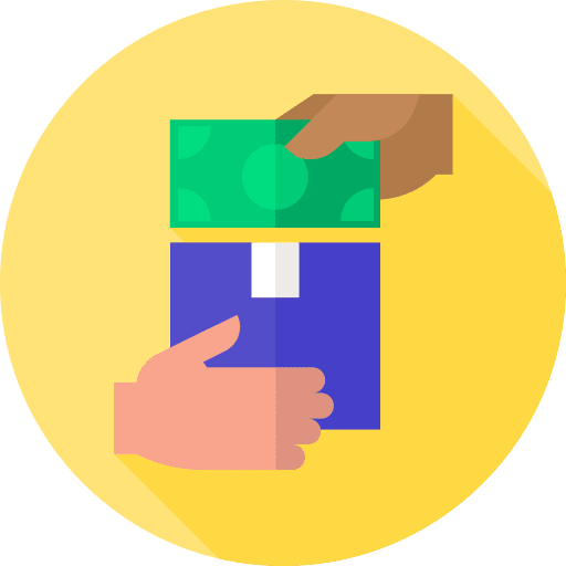 Cash on delivery shipping and delivery logistics delivery box icon