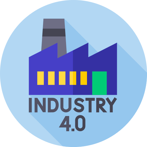 Industry 40 smart company building icon