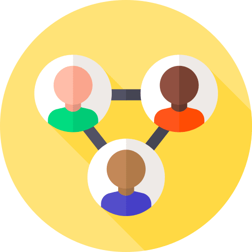 Third party members network teamwork icon