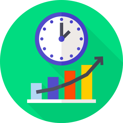 Time to market business and finance statistics profit icon