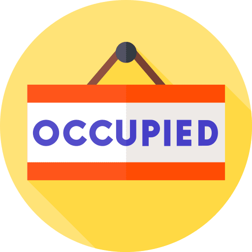 Occupied sign signaling hanging icon