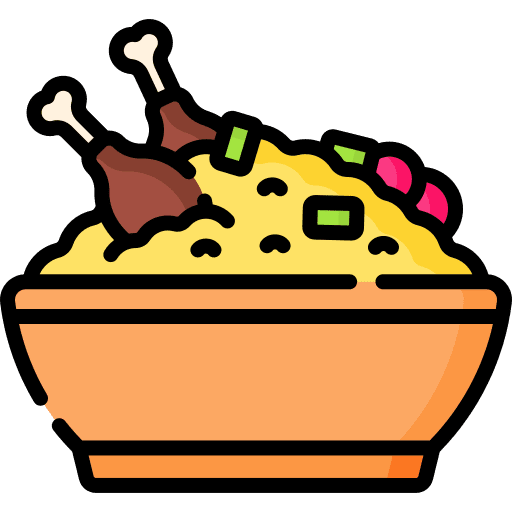 Biryani indian hot food gastronomy icon