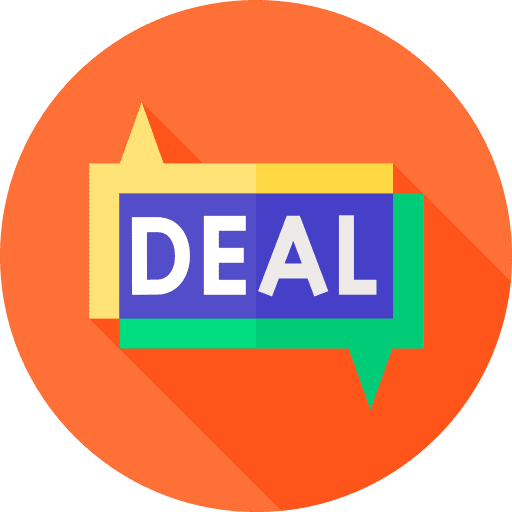 Deal commerce and shopping deal bargain icon