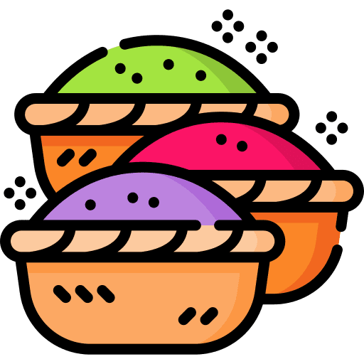 Holi hindu basket powder icon