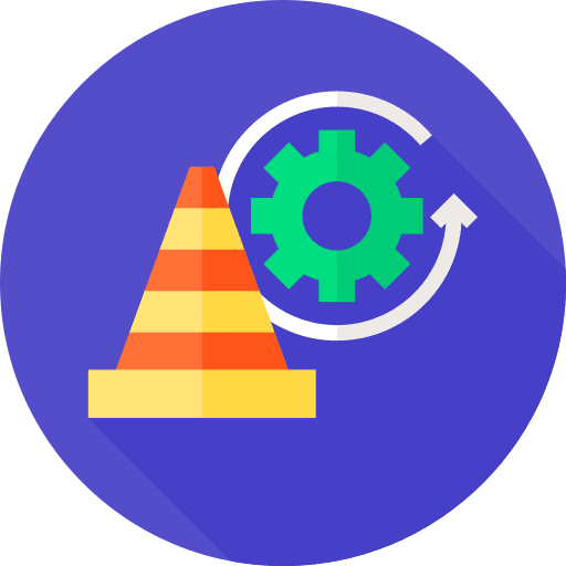 Work in progress traffic cone maintenance management icon