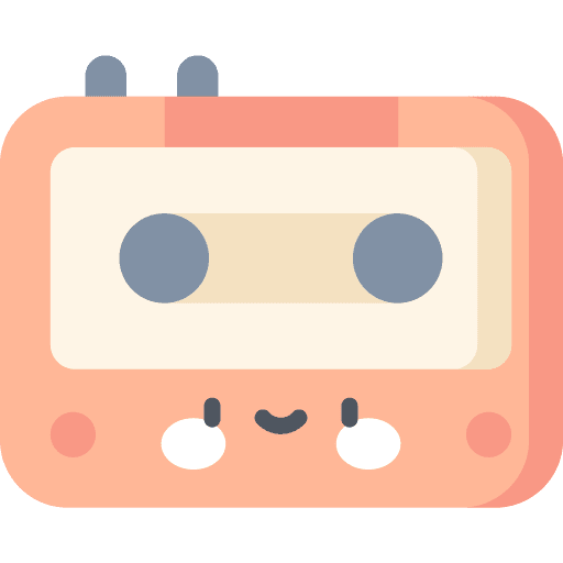 Cassette electronics music record audio tape icon