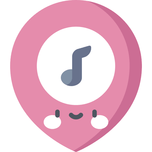 Location music note placeholder music store icon