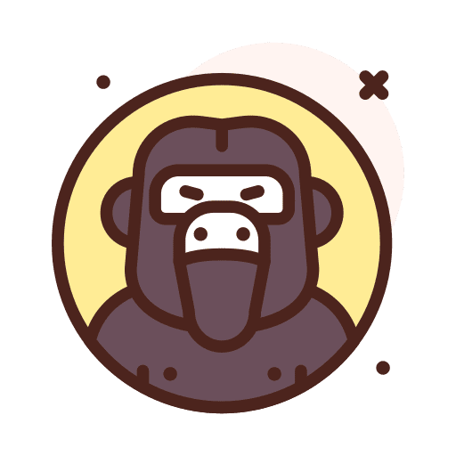 Gorilla gorilla monkey animal kingdom icon