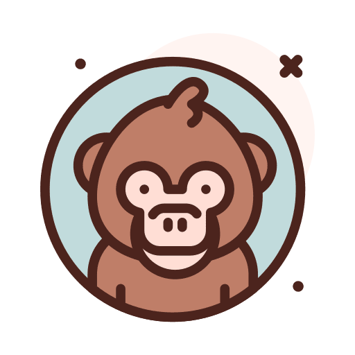 Monkey mammal animal kingdom wildlife icon