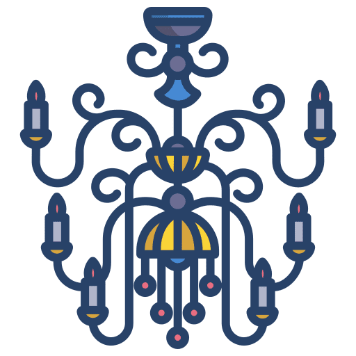 Chandelier light furniture and household electronics icon