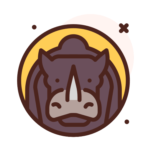 Rhino mammal zoo wildlife icon