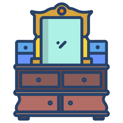 Dressing table furniture and household home decoration mirror icon Dressing table furniture and household home decoration mirror icon