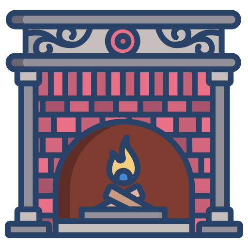 Fireplace winter furniture and household warm icon Fireplace winter furniture and household warm icon