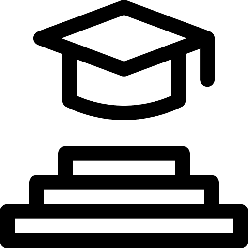 Career advancement degree education icon