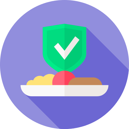 Food safety food safety healthy food shield icon