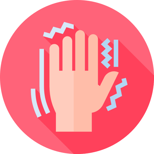 Parkinson shaking hand movement icon