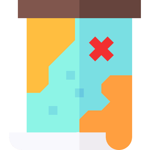 Treasure map direction map orientation icon Treasure map direction map orientation icon