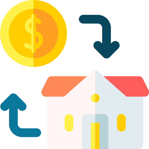 Mortgage business and finance real estate money icon Mortgage business and finance real estate money icon