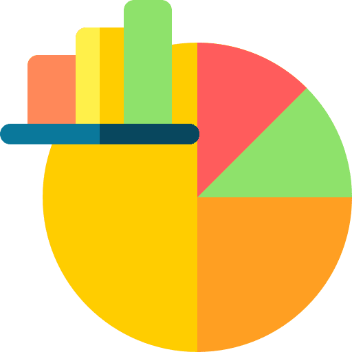 Pie chart statistics graphical business and finance icon Pie chart statistics graphical business and finance icon