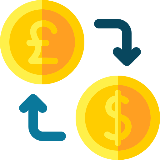 Currency business and finance pound dollar icon Currency business and finance pound dollar icon