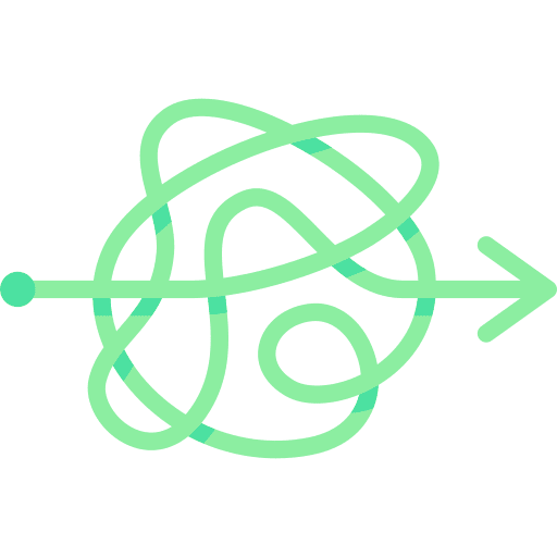 Mess unorganized education process icon