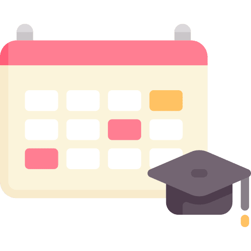 Semester graduation date calendar icon