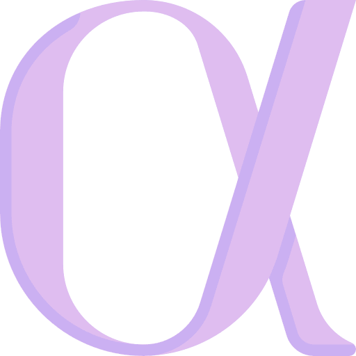 Alpha language alphabet typography icon
