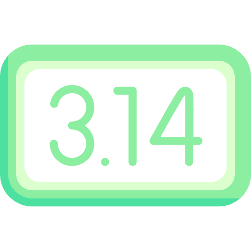 Pi pi circumference diameter icon