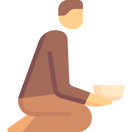 Poverty beggar homeless poor icon
