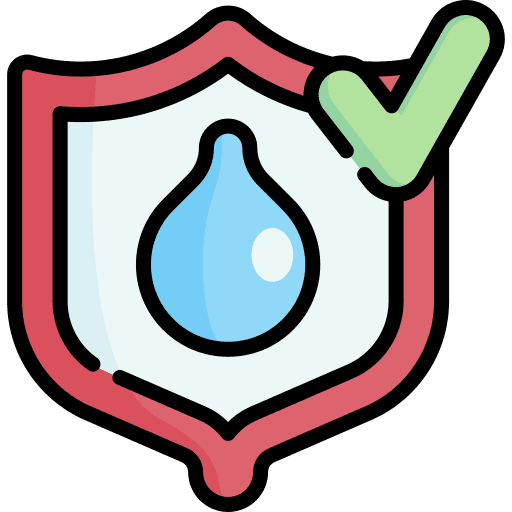 Water resistant shapes and symbols check drop icon Water resistant shapes and symbols check drop icon