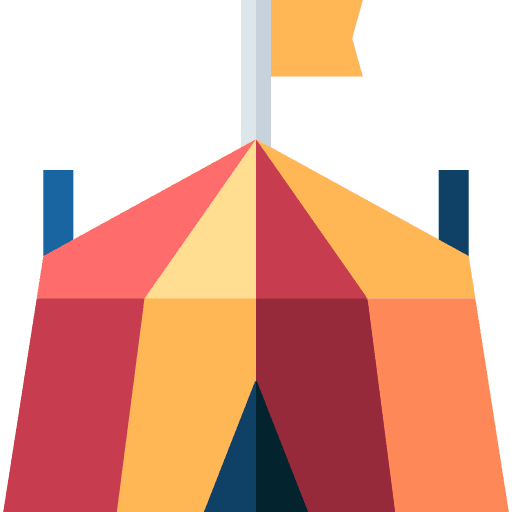 Circus entertainment amusement park circuit icon