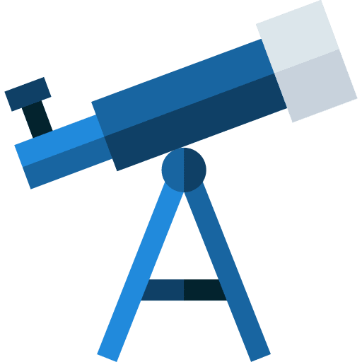 Telescope astronomy vision science icon