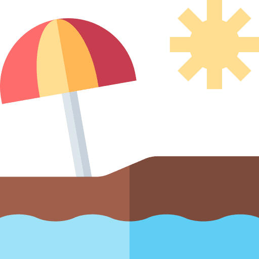 Beach weather hobbies and free time beach icon