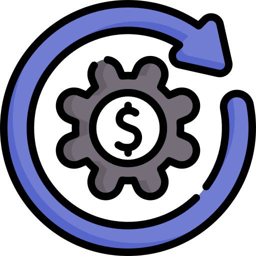 Gear circular arrow gear dollar icon Gear circular arrow gear dollar icon