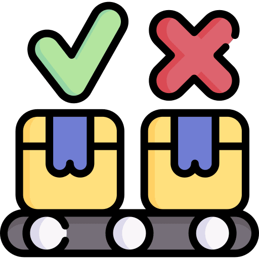 Quality control check package approved icon