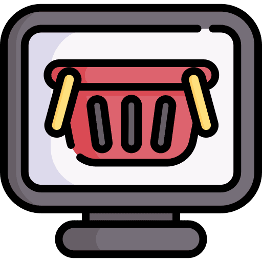 Online shopping screen ecommerce commerce and shopping icon Online shopping screen ecommerce commerce and shopping icon