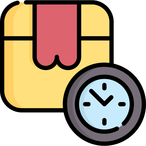 Speed shipping and delivery clock box icon Speed shipping and delivery clock box icon