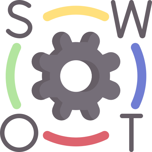 Swot business and finance swot development icon